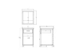 Meuble House Meuble de cuisine bois massif 1 porte 1 tiroir 