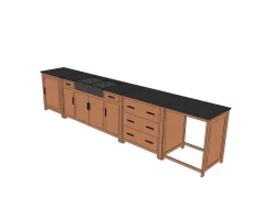 Meuble House Meuble de cuisine 3 tiroirs casserolier