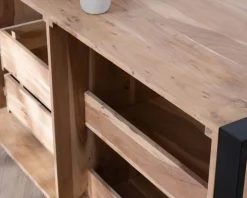 Meuble House Meuble de salle de bain bois massif et pieds métal "Montréal" 150cm Discount