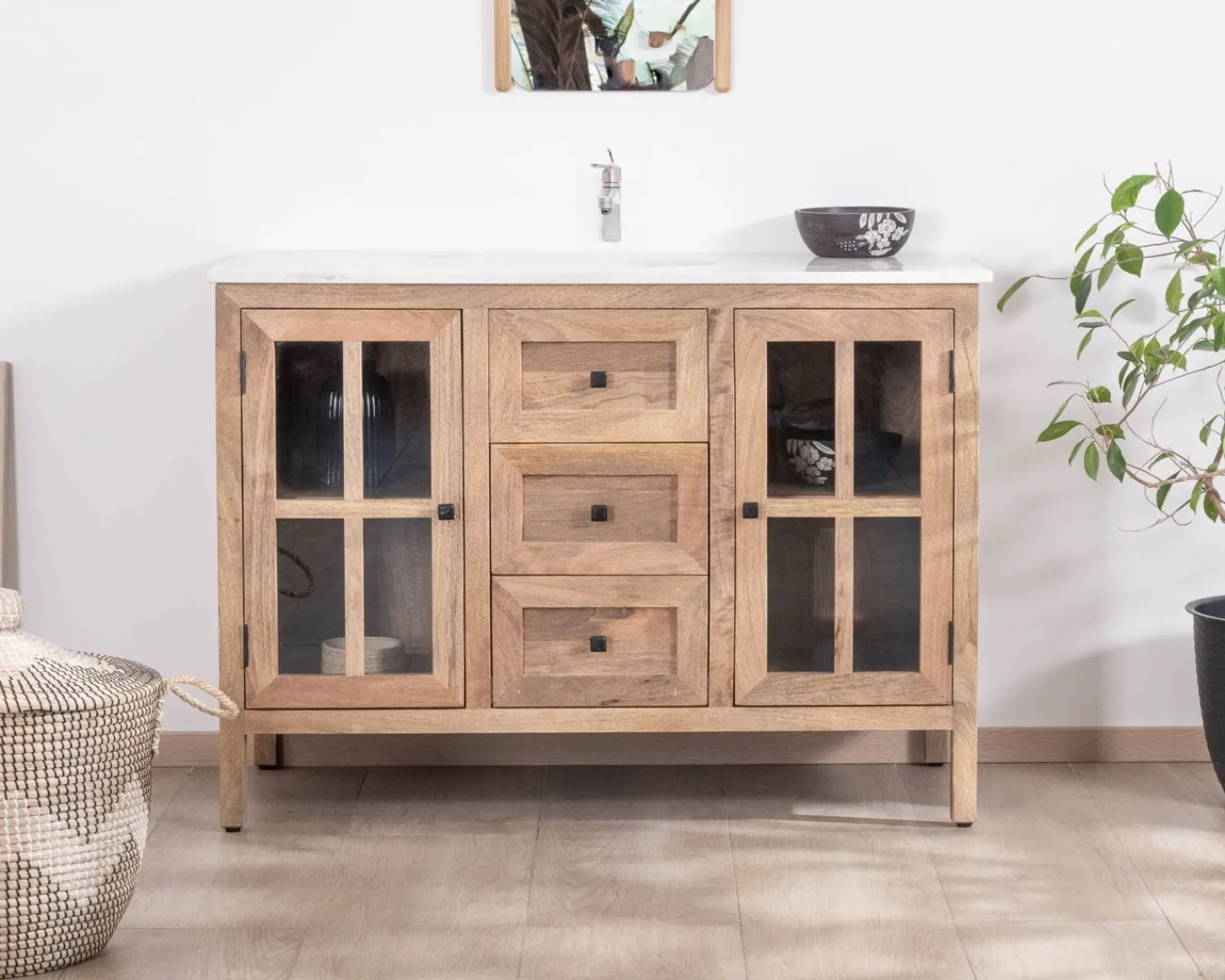 Meuble House Meuble de salle de bain simple vasque 120 cm "Maestro" en manguier