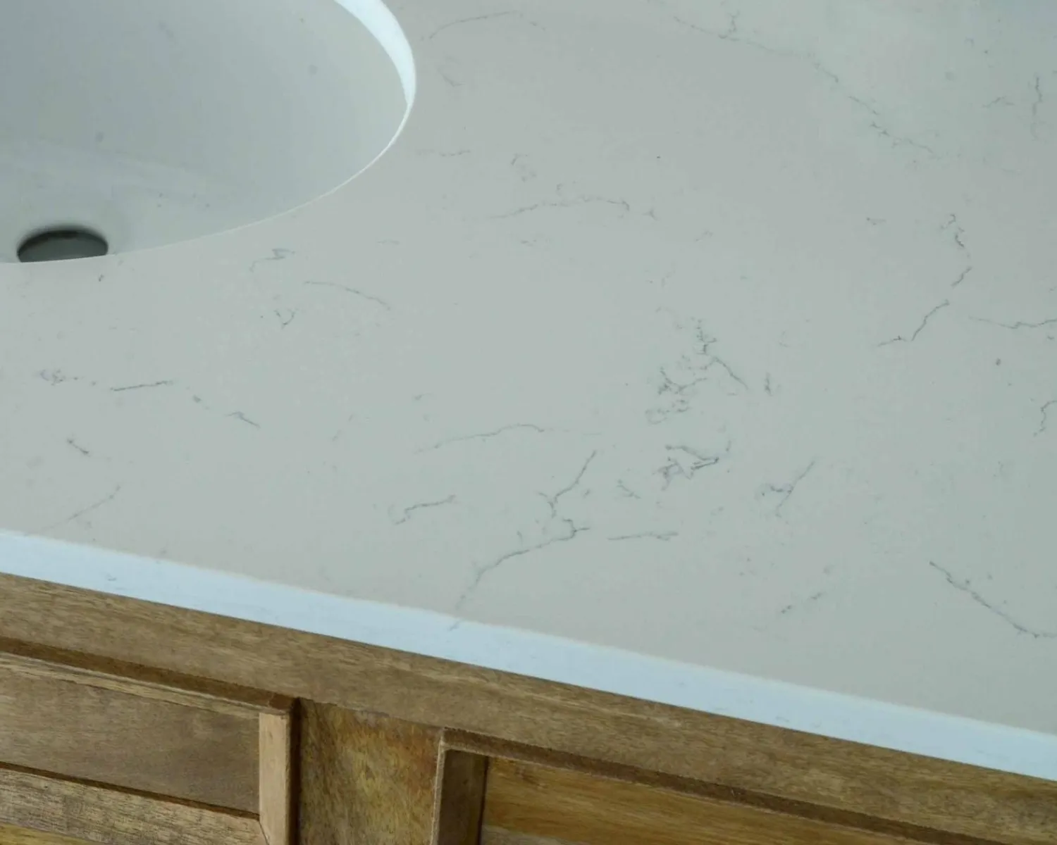 Meuble House Meuble de salle de bain 2 vasques manguier et quartz blanc "Elégance" Clearance