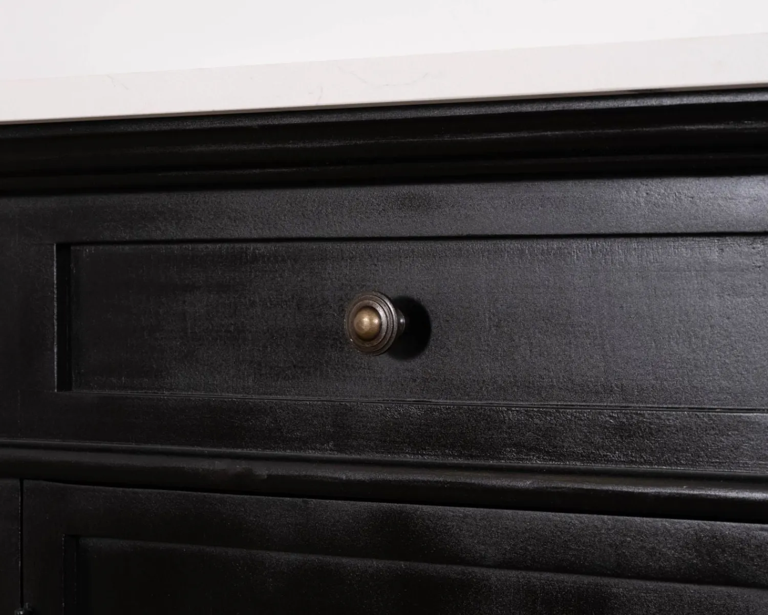 Meuble House Meuble double vasque coins arrondis bois noir quartz blanc "Églantine" Outlet