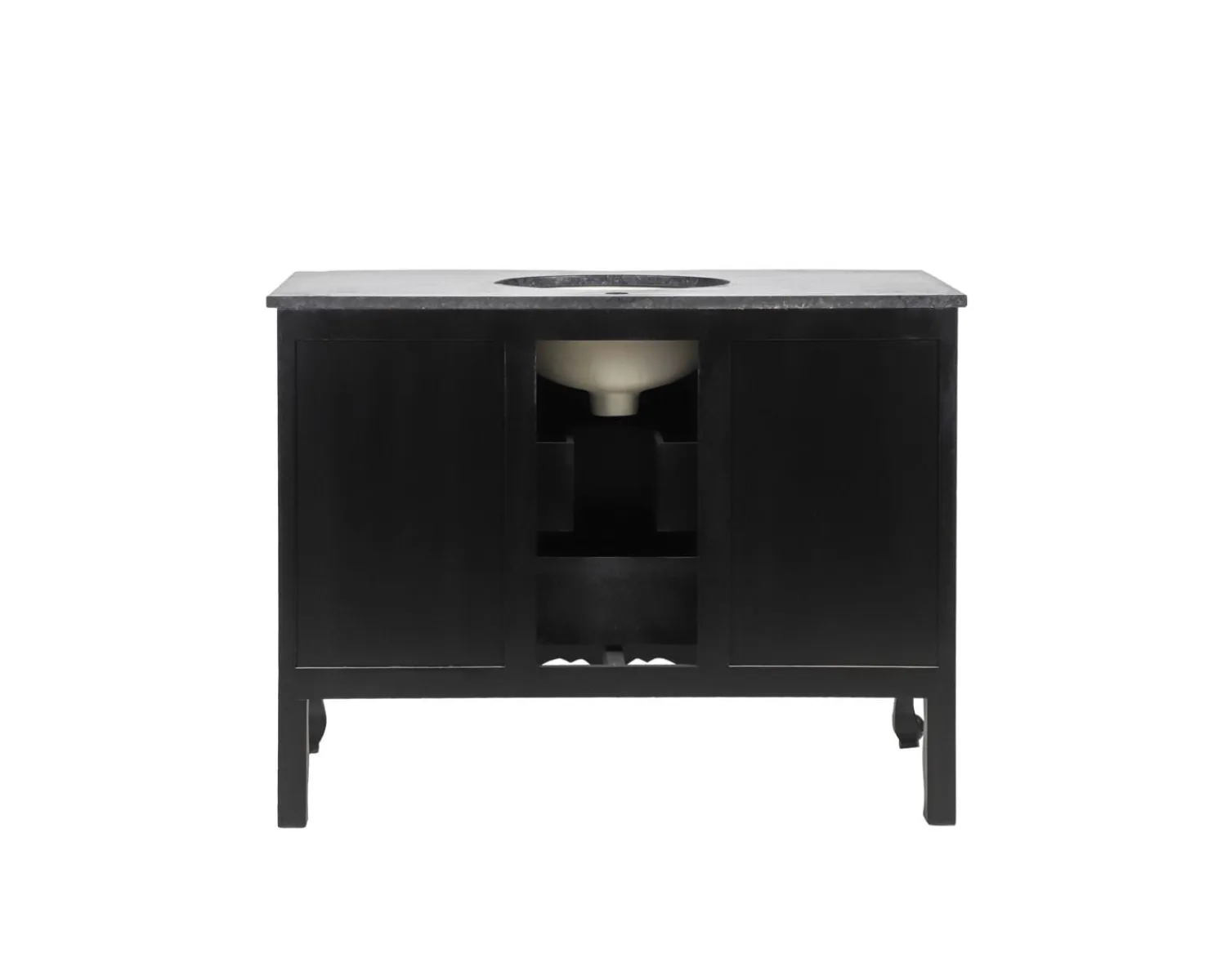 Meuble House Meuble salle de bain en manguier noir et pierre tiroirs rétro style commode Clearance