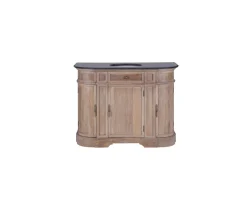 Meuble House Meuble salle de bain pierre 1 vasque bois massif arrondi