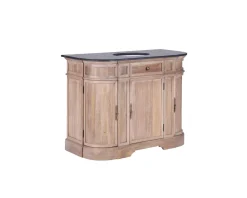 Meuble House Meuble salle de bain pierre 1 vasque bois massif arrondi