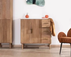Meuble House Meuble simple vasque 90 cm "Malova" en manguier massif style vintage chic Discount