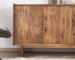 Meuble House Meuble sous vasque 140 cm en manguier foncé avec portes et tiroirs "Kahiko" New