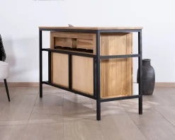 Meuble House Meuble sous vasque contemporain en teck 120 cm