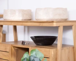 Meuble House Meuble sous vasque design japandi 120 cm en teck 