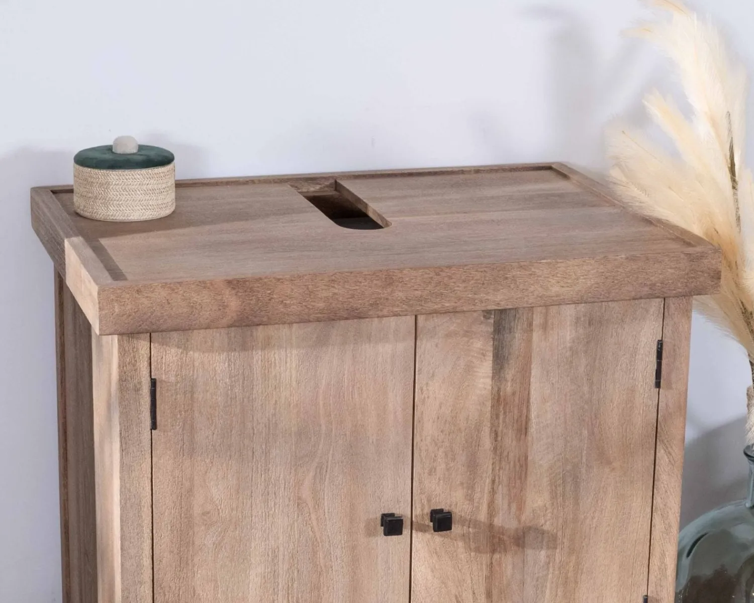 Meuble House Meuble sous vasque double en manguier massif sablé 165cm "Maestro" Outlet