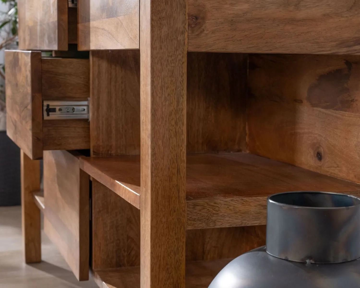 Meuble House Meuble sous vasque en manguier foncé 120 cm avec niches et tiroirs "Kahiko" Hot
