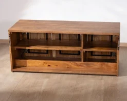 Meuble House Meuble sous vasque suspendu 120 cm en manguier foncé