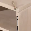 Meuble House Meuble sous vasque suspendu 140 cm en manguier blanchi "Nani" façades bi-texturées Outlet