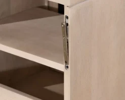 Meuble House Meuble sous vasque suspendu 140 cm en manguier blanchi "Nani" façades bi-texturées Outlet