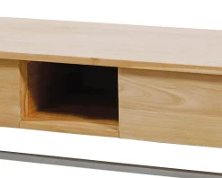 Meuble House Meuble sous vasque suspendu en teck avec porte serviette 140 cm 