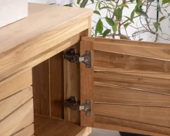 Meuble House Meuble suspendu en teck pour vasque à poser 