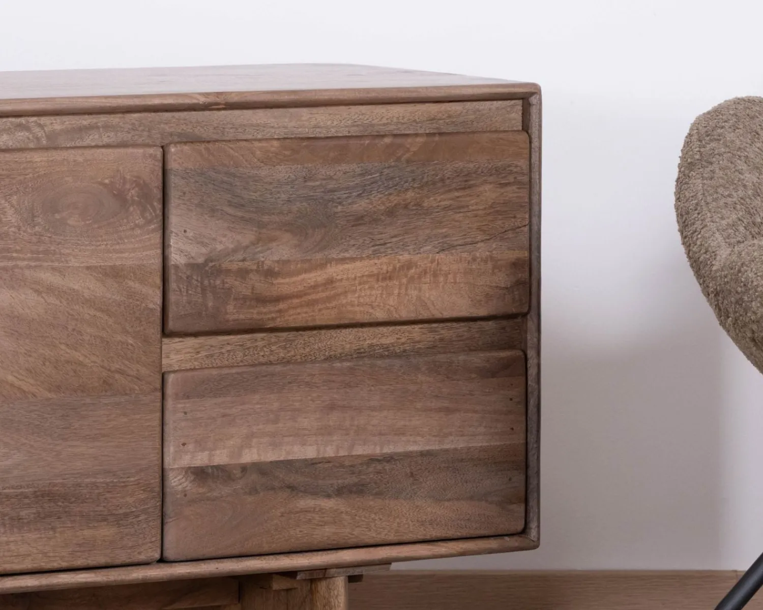 Meuble House Meuble télé 160 cm design épuré Japandi "Geta" en manguier massif Online