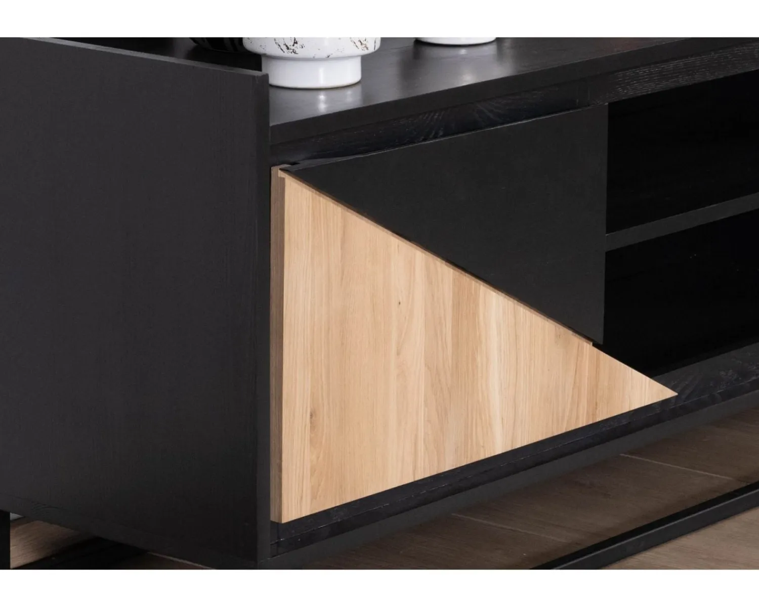 Meuble House Meuble télé 2 portes 180 cm en bois massif "Trace" Discount