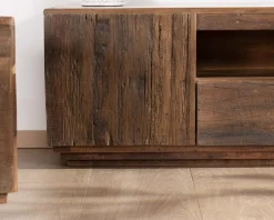 Meuble House Meuble TV 180 cm en bois recyclé et plateau marbre blanc "Mood" Clearance