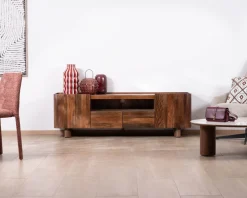 Meuble House Meuble TV 175 cm en manguier massif style contemporain minimaliste