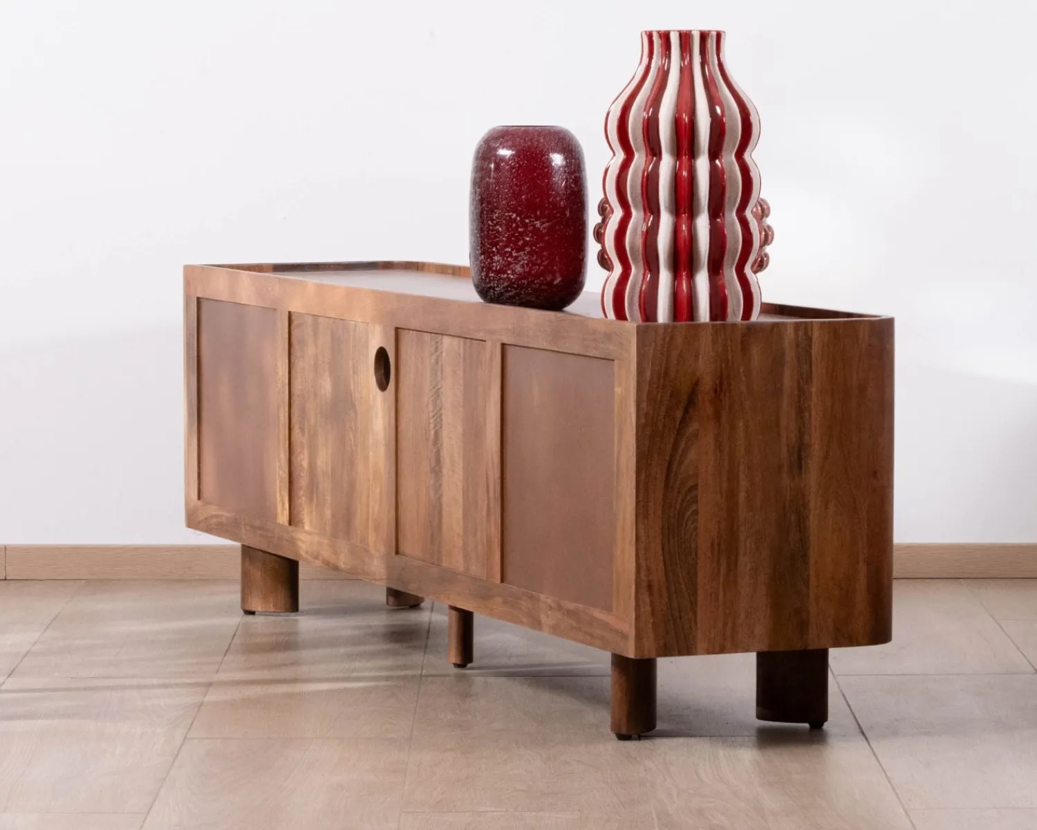 Meuble House Meuble TV 175 cm en manguier massif style contemporain minimaliste "Malaké" New