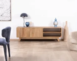 Meuble House Meuble TV 170 cm en manguier massif style scandinave