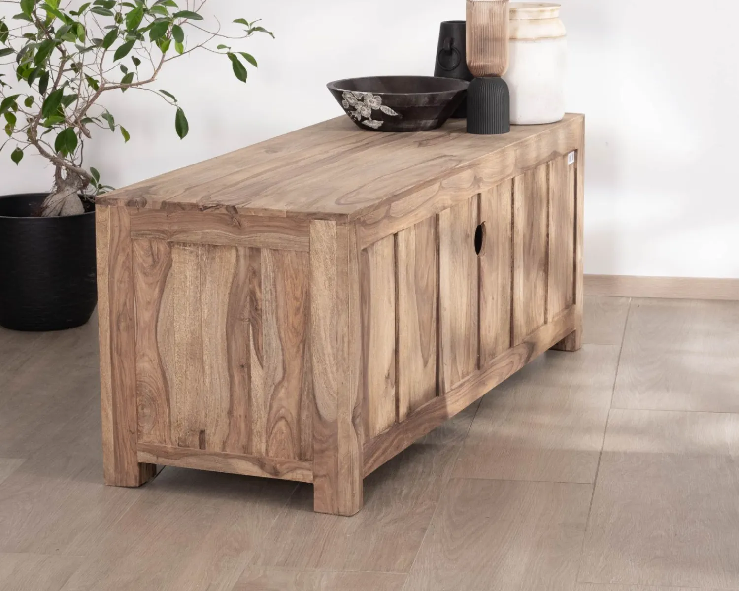 Meuble House Meuble TV 150 cm en palissandre "Kalanohé" grande niche et 3 tiroirs Best