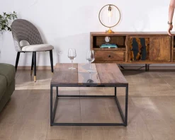 Meuble House Meuble TV 175cm ethnique acacia massif pieds métal noir