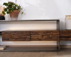 Meuble House Meuble TV 195 cm original en bois et métal 