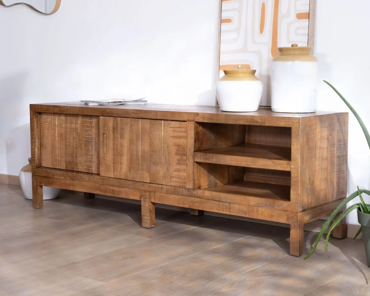 Meuble House Meuble TV en manguier massif style ethnique chic "Aruna" Outlet