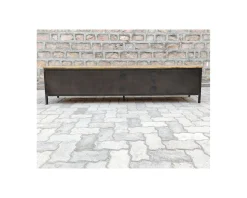 Meuble House Meuble TV noir en métal et bois "Dowtoun" style atelier 220 cm Discount