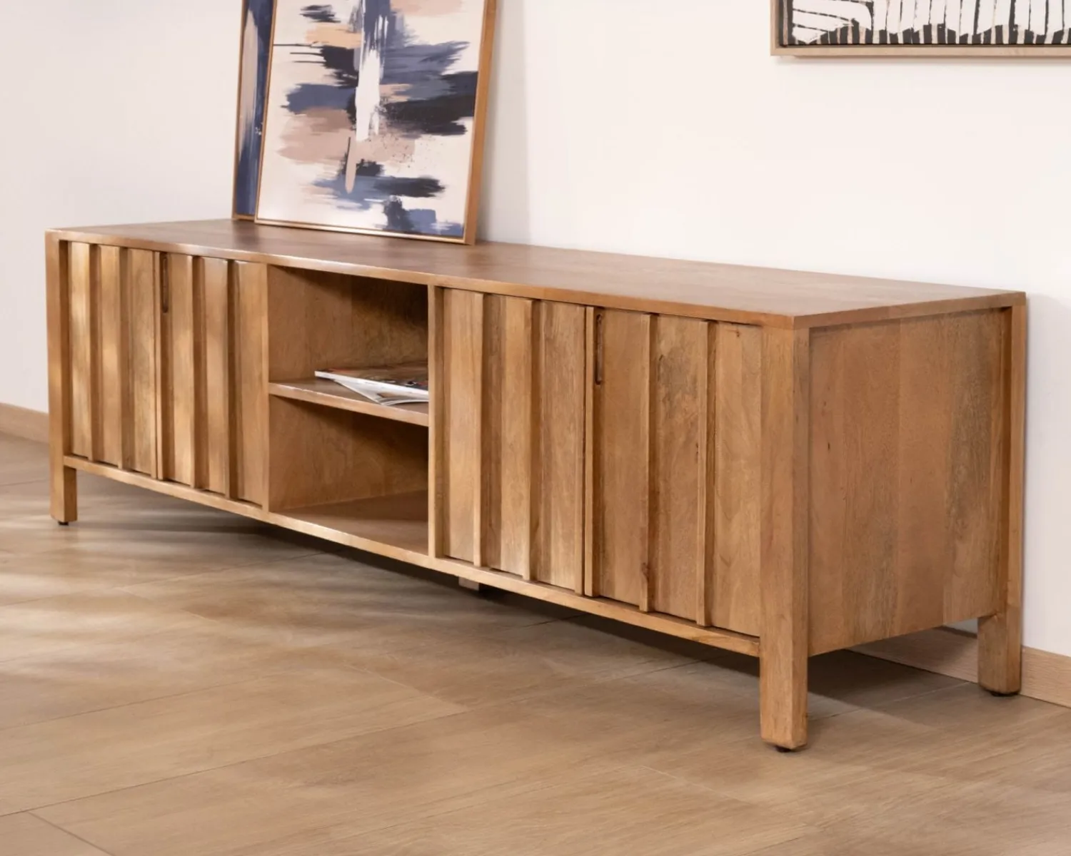 Meuble House Meuble TV rétro-chic en manguier massif naturel 180 cm « Sicaly » Best