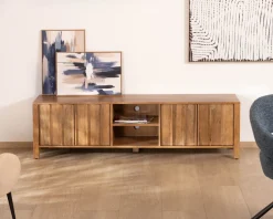 Meuble House Meuble TV rétro-chic en manguier massif naturel 180 cm « Sicaly » Best
