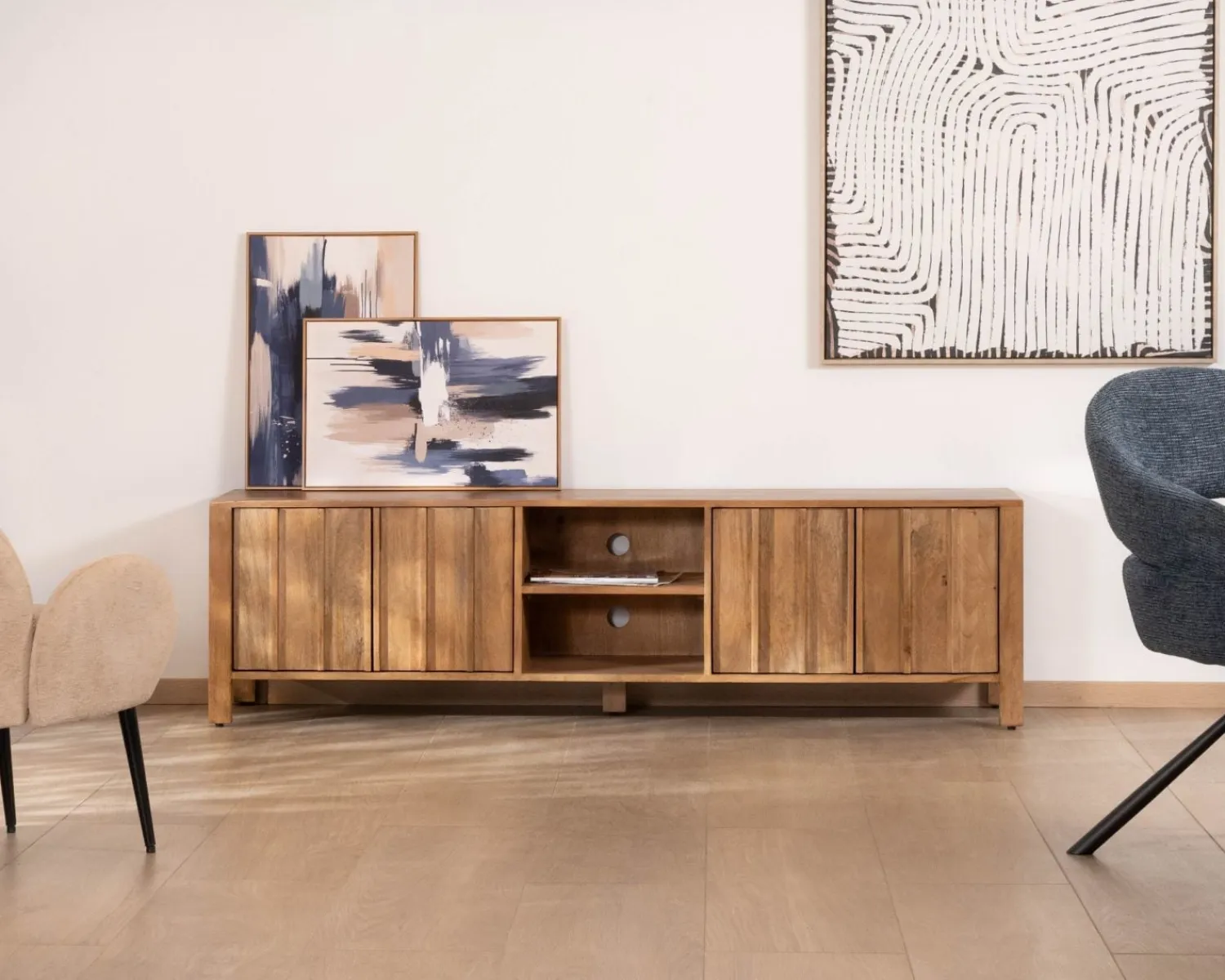 Meuble House Meuble TV rétro-chic en manguier massif naturel 180 cm « Sicaly » Best