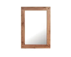 Meuble House Miroir avec cadre en chêne massif 110 x 80 cm "Lodge Casita" Outlet