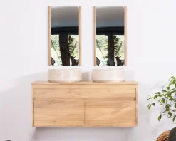 Meuble House Miroir avec encadrement en chêne huilé design épuré