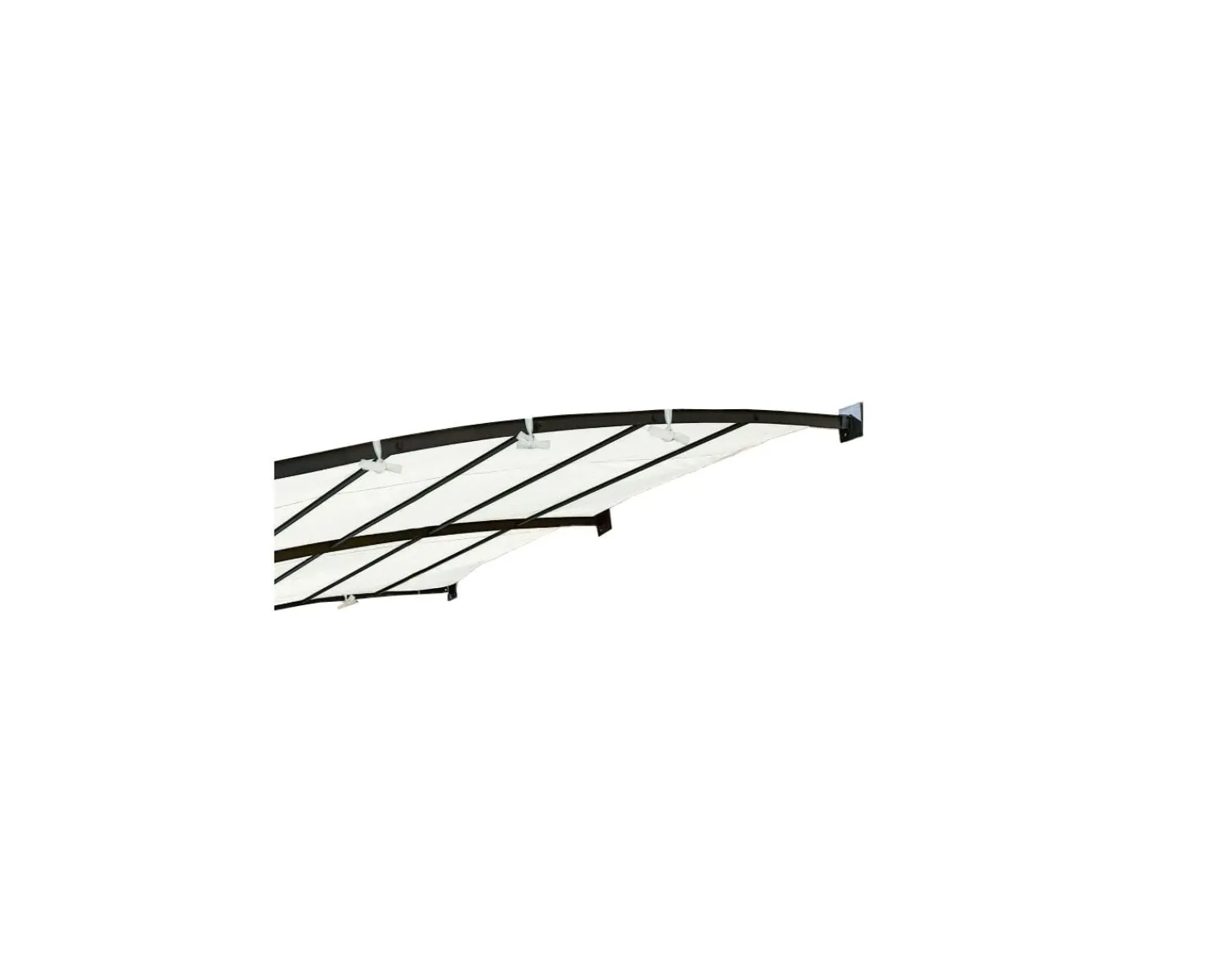Meuble House Pergola murale 3 pieds en métal et toit arrondi "Gardénia" 3m60 x 3m Hot