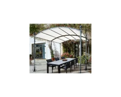 Meuble House Pergola 6 pieds en métal et toit arrondi "Gardénia" 3m60 x 3m Clearance