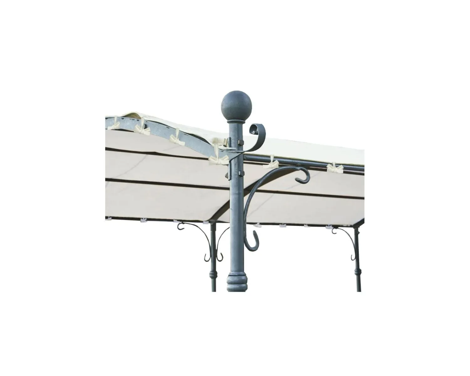 Meuble House Pergola 6 pieds en métal et toit arrondi "Gardénia" 3m60 x 3m Clearance