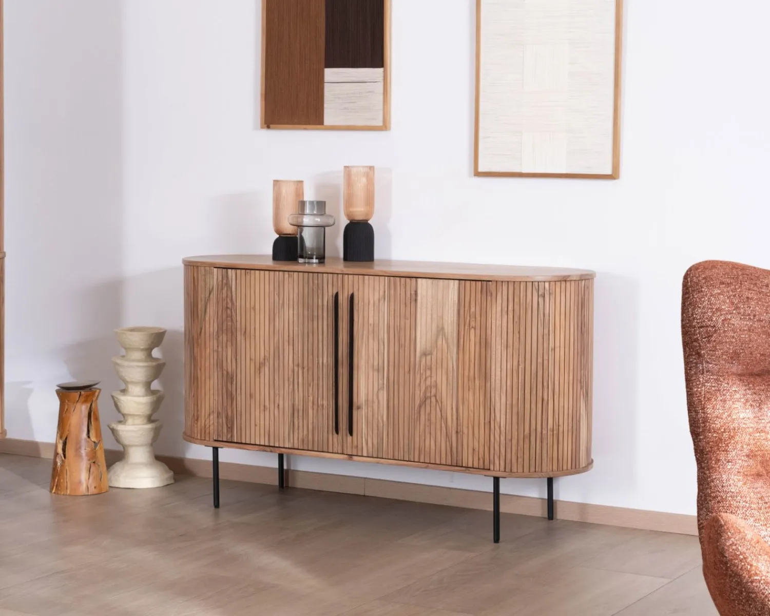 Meuble House Petit buffet 145 cm en acacia esprit rétro "Bopee" Outlet