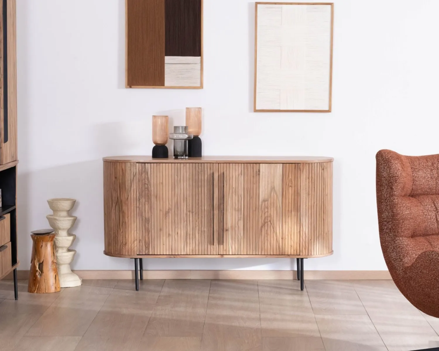 Meuble House Petit buffet 145 cm en acacia esprit rétro "Bopee" Outlet