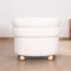 Meuble House Petite chauffeuse en tissu bouclette blanc design 70's "Wala" Discount