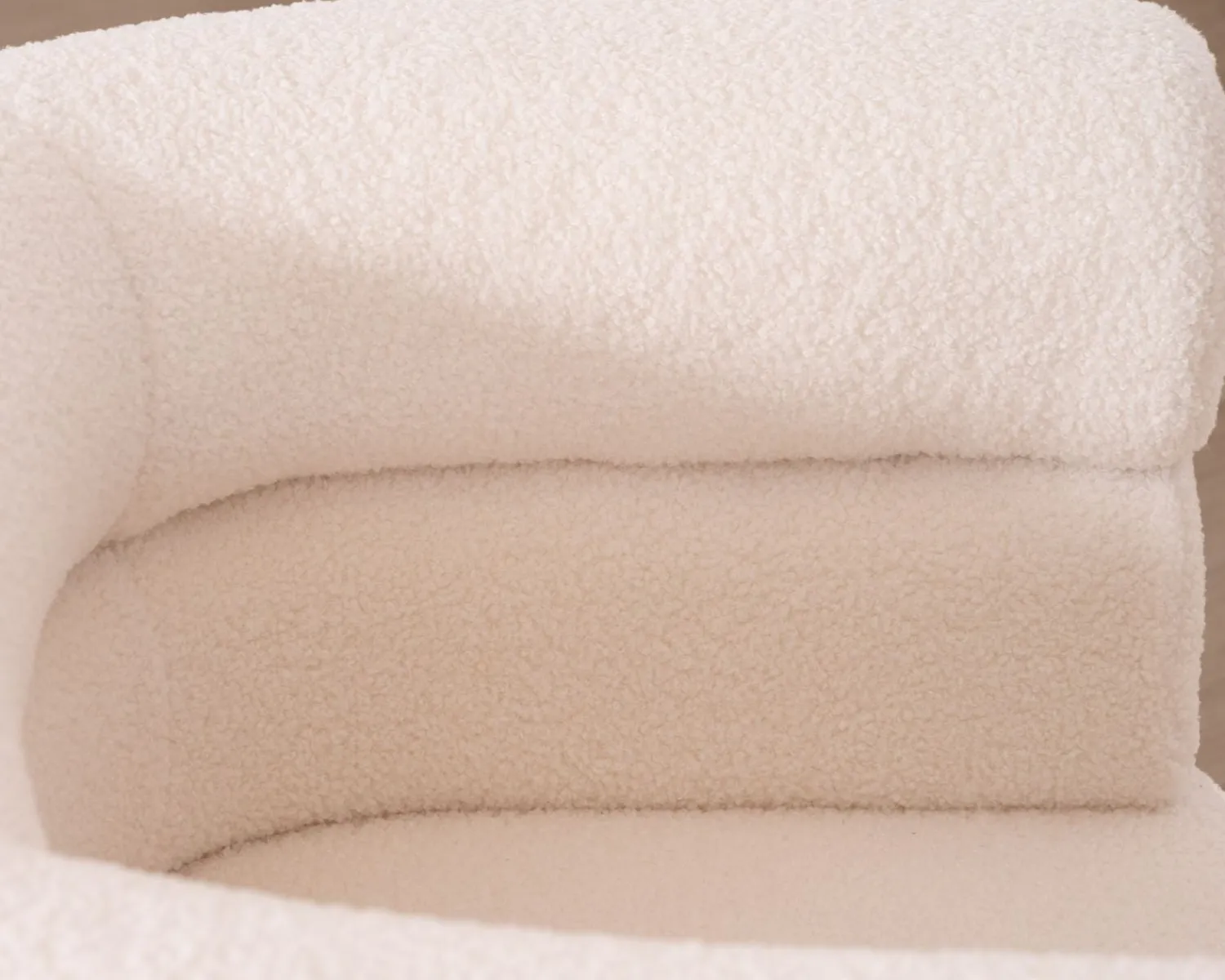 Meuble House Petite chauffeuse en tissu bouclette blanc design 70's "Wala" Discount