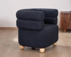 Meuble House Petite chauffeuse enveloppante en tissu bleu foncé "Wala" Hot
