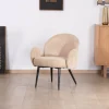 Meuble House Petit fauteuil esprit scandinave en tissu duveteux beige "Luno" Online