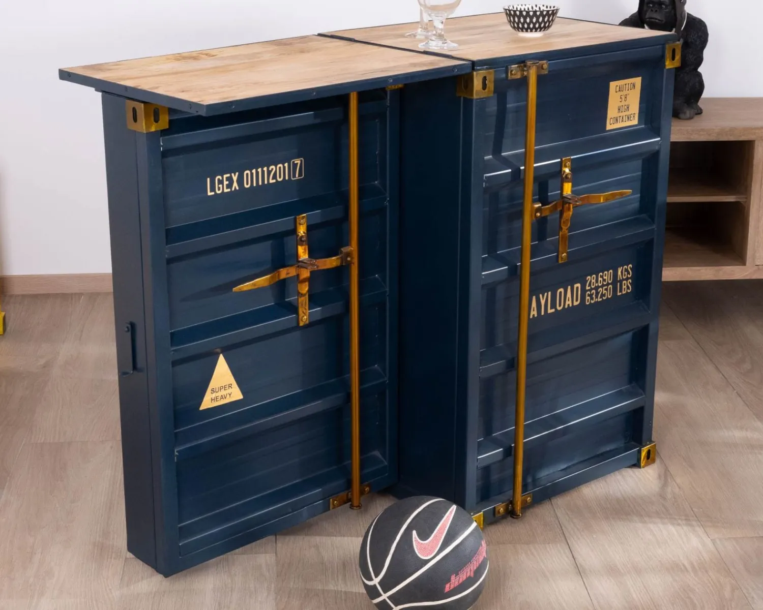 Meuble House Petit meuble de bar modulable esprit conteneur "Crazy" New