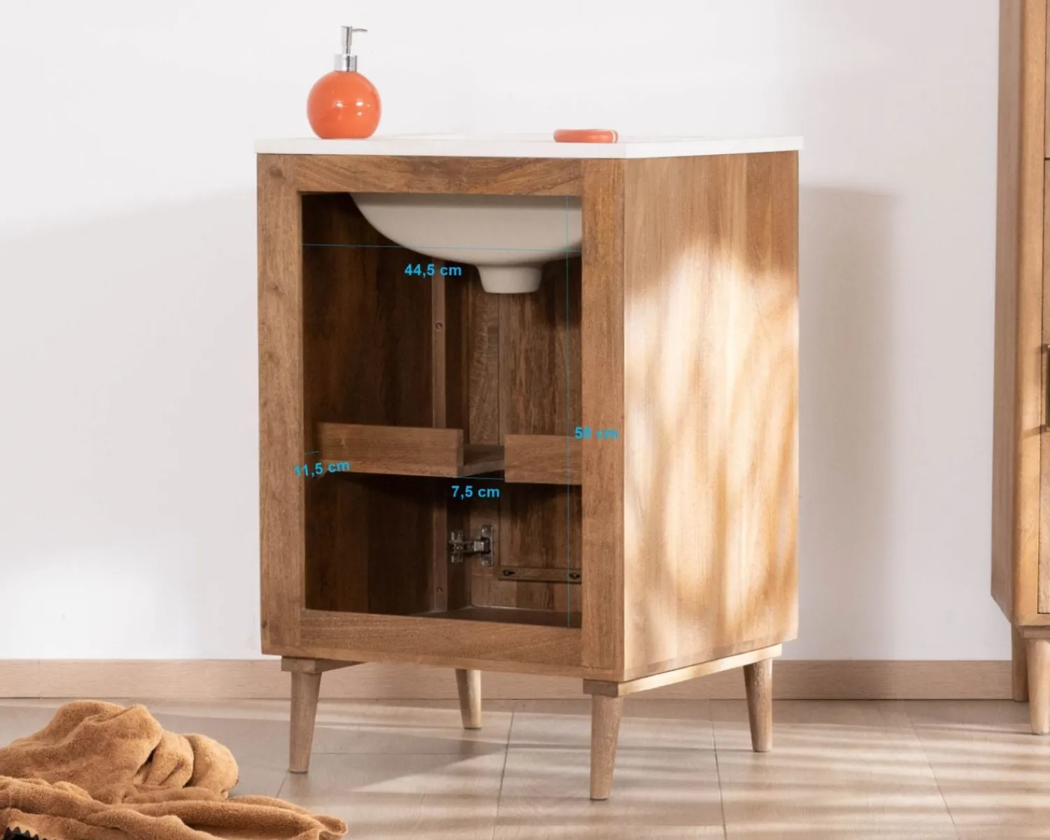 Meuble House Petit meuble sous vasque 60 cm "Malova" en manguier massif Clearance