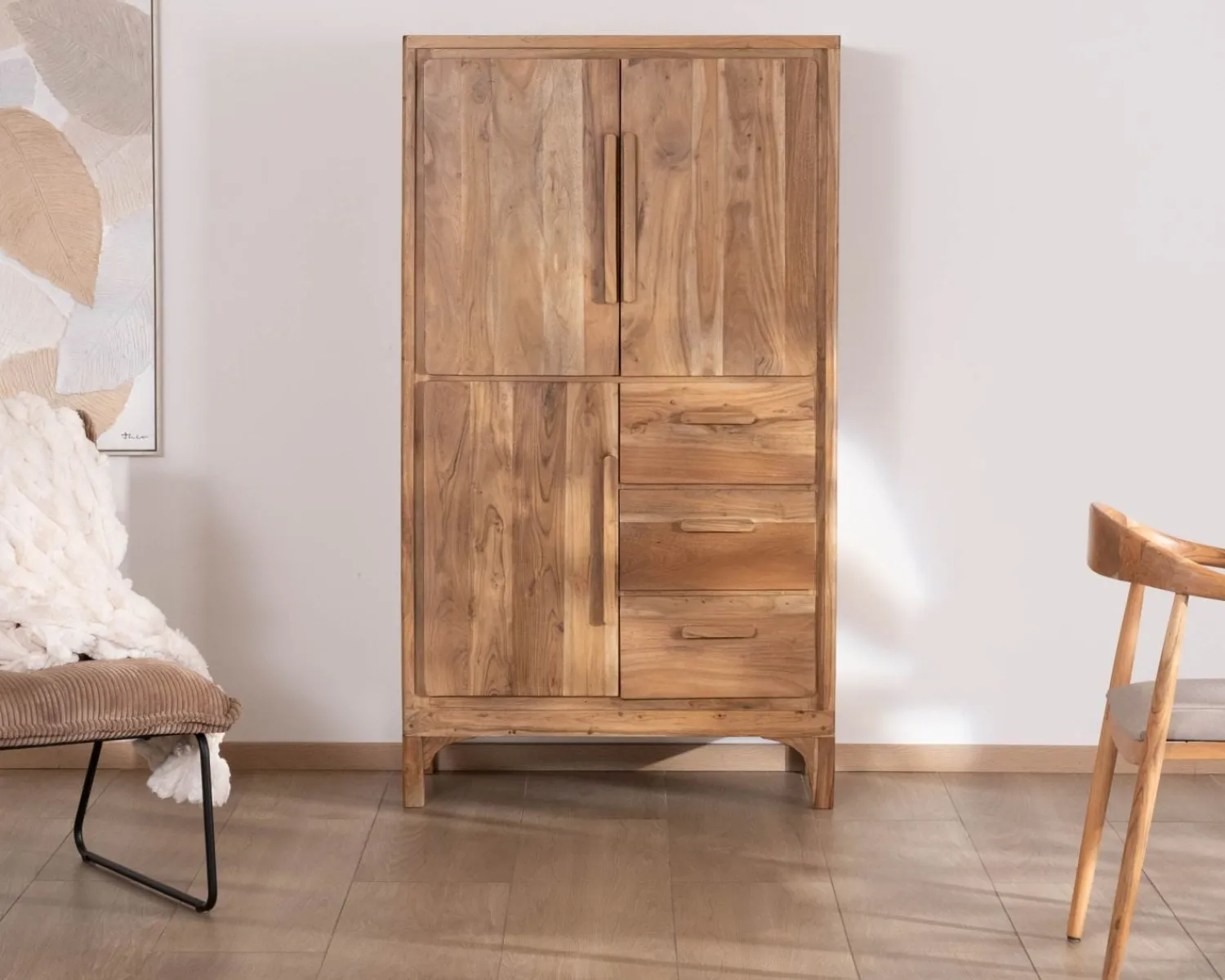 Meuble House Petit vaisselier bas style scandinave en acacia "Melody"