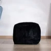 Meuble House Pouf carré en velours côtelé anthracite "Lizard" esprit cosy chic Outlet