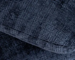 Meuble House Pouf moderne pivotant « Flow » en tissu tramé bleu nuit finition satinée forme organique Discount